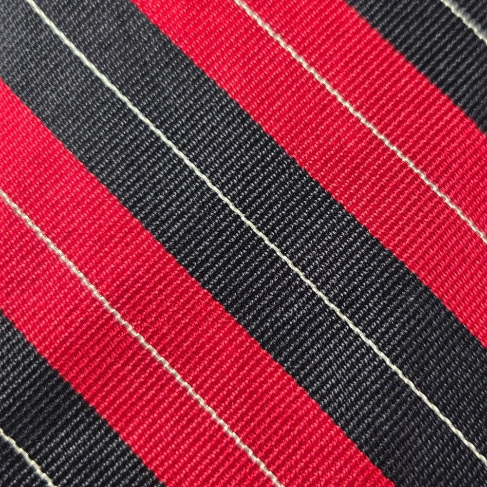 Ashford & Brooks Necktie Men's Red Black Silk Striped Tie Formal Office Wear